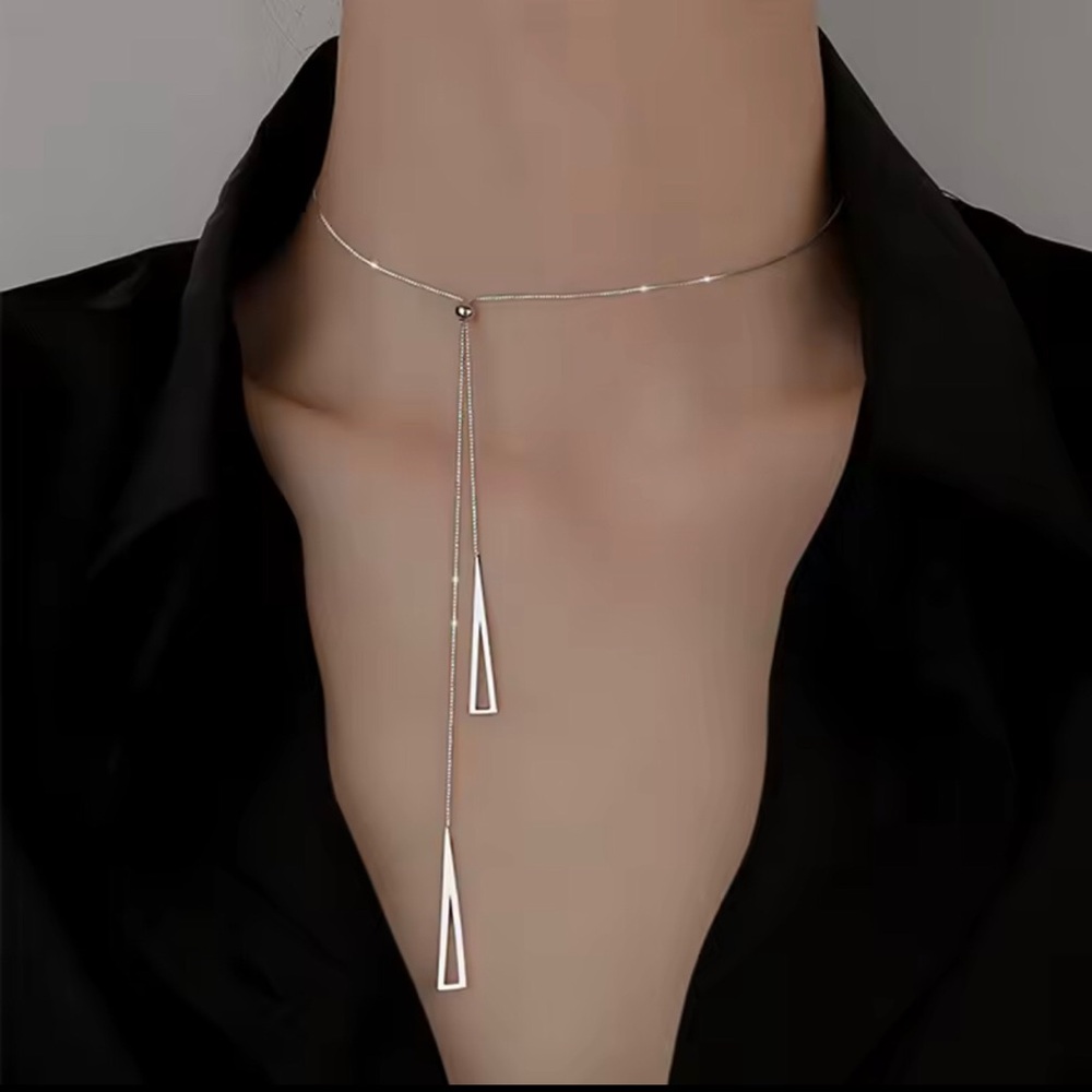 Sterling silver adjustable clavicle necklace